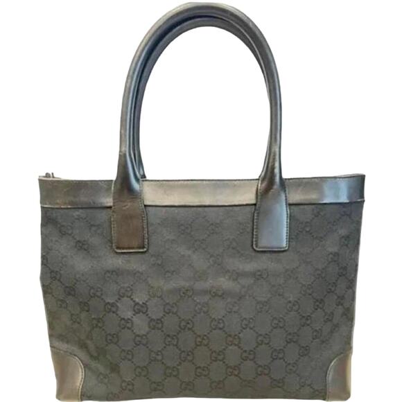 Gucci Vintage GG Web Canvas & Leather Tote Bag (GGXX134) - Picture 1 of 10